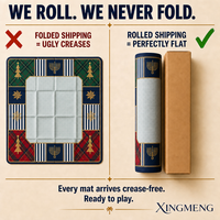 Tapis de Mahjong Antidérapant à Motif Étoile Festif, Vente Directe Usine, Tapis de Jeu Personnalisé pour Chrismukkah, Noël, Hanouka et Jeux de Cartes