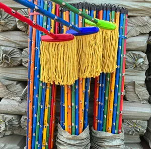 2023 New Design Cleaning Cotton Wet Mop with Cotton Cleaning Mop Head Wooden Handle Indoor Cleaning