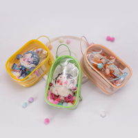 Mini sac de rangement pour jouets POP MART PVC transparent avec porte-clés boîte surprise transparente personnalisée design stéréo élégant