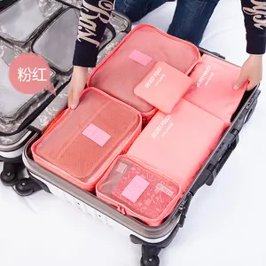 6 개 세트 휴대용 압축 포장 큐브 여행 가방 용 여행 보관 가방
