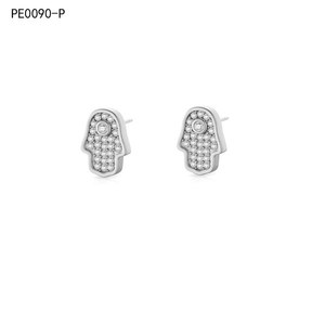 ต่างหูแฟชั่นประดับเซอร์โคเนียสตั๊ด PE0090 สำหรับผู้หญิงเครื่องประดับคุณภาพสูง - Product Image 1