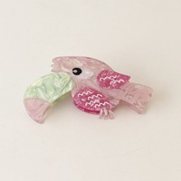 DOWELL Pince à Cheveux en Acétate Motif Toucan & Requin Mignon - Élégante Pince à Cheveux 8,5 cm Colorée en Forme d'Oiseau pour Chignon, Accessoire de Mode pour Femmes et Filles