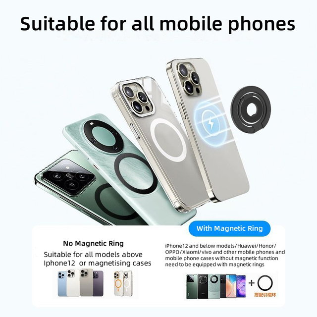 Kapuda Wholesale 5 Mixed Color Ultra Slim Magnetic Foldable Phone Ring Stand 360 Rotation Zinc Alloy Dual Side Finger Grip