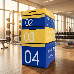 Boîte de saut pliométrique en mousse souple quatre-en-un avec logo personnalisé, empilable, vente en gros pour fournisseur d'équipements de <span class=keywords><strong>fitness</strong></span> - Product Image 3
