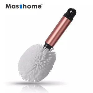 Masthome Factory Price Rose Gold Series Bottle Brush Stainless Steel Soft Round Head Glass Bottle Cleaning Brush