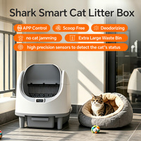 Bac à litière pour chat à nettoyage automatique avec contrôle par application, 14 capteurs, anti-pincement, élimination des odeurs, conception ouverte pour les chats de grande taille
