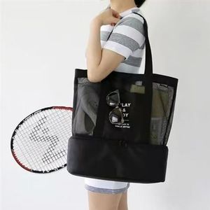 Sac de voyage en nylon léger et tendance avec logo personnalisé, grande capacité, séparation humide/sec, organisateur de linge en maille pour la gym, la natation et le sport - Product Image 4