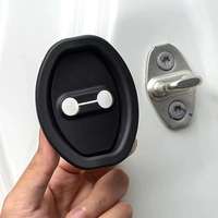 Lot de 4 coussinets de protection universels en silicone pour serrure de porte de voiture Absorption des chocs Couvre-boucle antirouille en caoutchouc durable