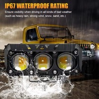 Projecteur LED pour moto tout-terrain 4x4 à haute luminosité, 80W, 6000 lm, 12V [4 pouces], 6000K, blanc, phare antibrouillard universel