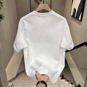 T-shirt da uomo alla moda a maniche corte, estiva, ampia, con stampa minimalista, nuova collezione - Product Image 2