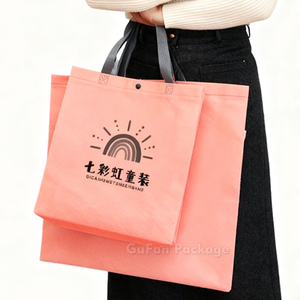 Özelleştirilebilir promosyon kullanımlık çevre dostu dokunmamış kumaş katlanabilir bez çanta özel Logo ekran baskılı geometrik desen - Product Image 2