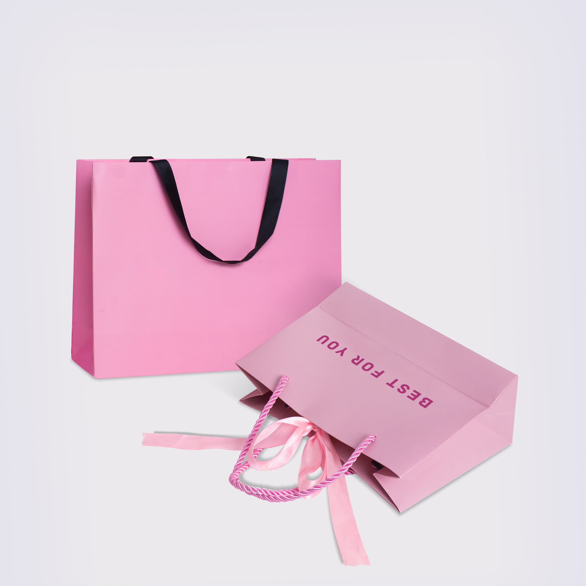 New Product Retail Paper Bag Personalized Packaging Portable Paper Bag Luxury Recyclable Printing Gift Shopping Pink Customized