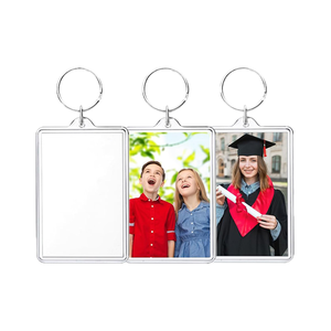 <b>Custom</b> Logo Acrylic Photo Frame Light <b>Keychain</b> Waterproof Fashionable Square Transparent DIY - Product Image 1