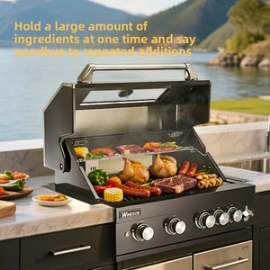 Tùy chỉnh ngoài trời thép không gỉ biệt thự sân nướng thịt nướng nhúng khí Propane freestanding 5 đầu đốt dễ dàng lắp ráp - Product Image 3