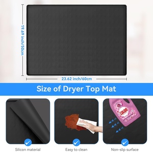 <b>Silicone</b> Rubber Dryer Washer Covers Non-Slip Heavy Duty <b>Waterproof</b> Top Protector Mat Pad <b>Silicone</b> Washer and Dryer Covers - Product Image 2