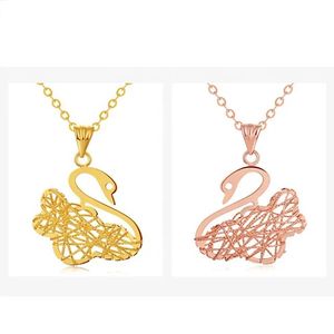 Xinfly Au750 Jewelry 18k <b>Solid</b> Pure <b>Gold</b> Yellow <b>Gold</b> Animal Swan Charms <b>Pendants</b> Necklace - Product Image 5