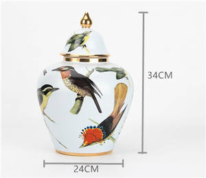 J031 ev dekor seramik kuş kavanoz setleri yılan kafes porselen zencefil kavanoz emaye teneke kutu - Product Image 2