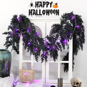 Decoraciones de ratán para Halloween fáciles de conseguir, decoración para fiestas al aire libre, calabazas artificiales, calaveras, guirnaldas para escaleras. - Product Image 4