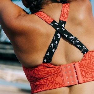 Soutien-gorge de sport transparent à bretelles, col montant, fermeture éclair frontale, avec coussinets intégrés, idéal pour la natation et l'entraînement - Product Image 5