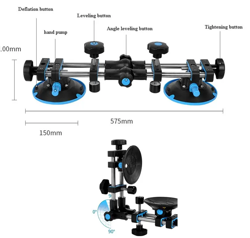 Mặt Bàn Đá Thủy Tinh Đa Năng Tấm Lát 90-180 Độ Sucker Đá Seam Setter Cho Seam Tham Gia San Lấp Mặt Bằng Dụng Cụ Dán Đá