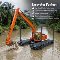 Châssis flottant personnalisable pour excavatrice amphibie, idéal pour l'expansion des voies navigables, la restauration des lacs et l'ingénierie des rives