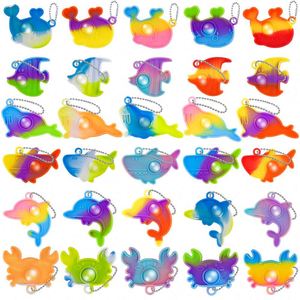 Juguete Antiestrés Personalizado - Llaveros con Forma de Animales Marinos, Llaveros de Silicona con Burbujas para Apretar, Juguete Mochi - Product Image 6