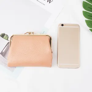 Ready Stock Soft Genuine Leather Card Wallet Women Purses Customized Lady Wallet