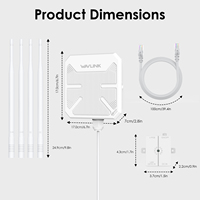 Répéteur extérieur double bande WAVLINK AP, résistant aux intempéries, haute puissance, alimenté par PoE, quatre antennes, routeur AC1200 WN588HA2