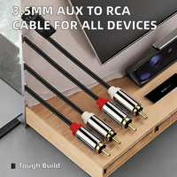 Adaptador de conector de auriculares de sonido HiFi Y Splitter Cable auxiliar 3,5mm Aux RCA Cable macho para teléfono MP3 Tablet HDTV coche 1m/3M trenza