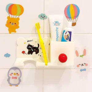 Cartoon Hair Dryer Storage Rack Waterproof <b>Plastic</b> Wall-Mounted <b>Bracket</b> Thickened Cylinder Design Simple Bathroom Storage Shelf - Product Image 3