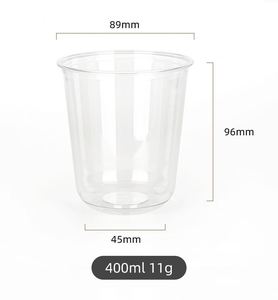 Custom Logo Single Wall 89mm U-Shaped 300 360 400 500 700 PET Cold <b>Drinks</b> Disposable <b>Plastic</b> Milk Tea Cups with Lids and <b>Straws</b> - Product Image 2