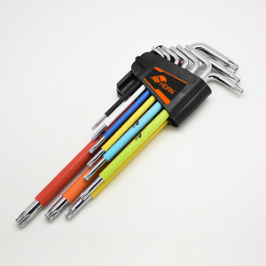 Set di 9 Chiavi Esagonali a Sfera in Acciaio al Cromo Vanadio di Grado Industriale, Codificate a Colori, Metriche e <span class=keywords><strong>Imperiali</strong></span> per Bici e Mobili - Product Image 5