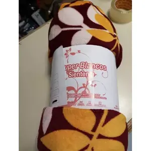 Couverture légère écologique en peluche florale rectangulaire pliée pour usage domestique, style classique quatre saisons, couleurs assorties - Product Image 6