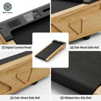 Caminadora Eléctrica Plegable de Madera con Inclinación de 7 Grados para el Hogar, Debajo del Escritorio, 120 kg, con APP
