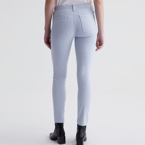 Jean cigarette taille mi-haute bleu clair sur mesure OEM pour femme, en denim extensible doux, respirant, en coton, coupe crayon à cheville courte, pour gaucher - Product Image 4