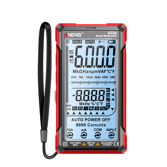 682 Large LCD Digital Rechargeable Multimeter 6000 Count Ohm Diode Tester Electrician Tools