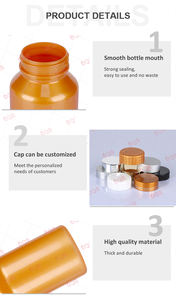 ขวดพลาสติกสำหรับอาหารเสริมแคปซูลวิตามินขนาด100มล. สีส้มสำหรับสัตว์เลี้ยงปรับแต่งได้ฝาปิดด้านบนเป็นโลหะ - Product Image 5