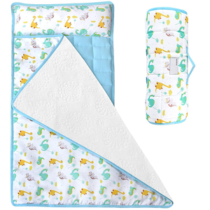 बच्चों के साथ झपकी मैट तकिया और कंबल के लिए पोर्टेबल लड़के की झपकी मैट डेकेयर, लड़कियों झपकी चटाई के लिए यात्रा - Product Image 1