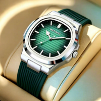 Reloj de Cuarzo MSTIANQ de Lujo para Hombre, Caja de Aleación, Correa de Silicona, Estilo Juvenil, Luminoso, Resistente al Agua, Moderno