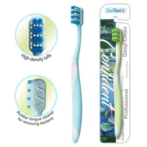 OEM supplier elegant shape custom plastic adult toothbrush with comfortable grip