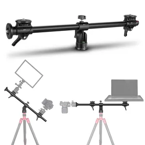 Aluminum Alloy 360 Rotatable 180 Vertical Adjustable Tripod Extension Arm 25"/62cm Horizontal Tripod Center Axis