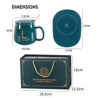 Emballage personnalisé, tasse à café électrique intelligente en céramique avec poignée, chauffage à température constante de 55 degrés, rechargeable