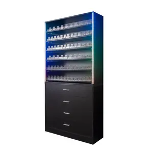 Under Counter Cigarette Tobacco Pusher Shelves Gondola Wood Tobacco Stand Fixtures Drawer Cigarette Display