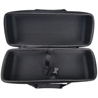 Grande trousse de transport en tissu tricoté en nylon noir, fermeture éclair EVA, étanche, antichoc, durable, protection haute densité