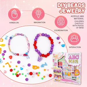 Leemook 2024 New Kids DIY Bead Kit Beads Of Jewelry Making For Girls Toys Bead DIY Art Handicraft Bracelets Necklace Toy