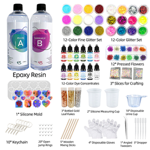 طقم راتنج إيبوكسي شفاف عالي الجودة للصناعات اليدوية بنسبة 1:1 مناسب للمبتدئين مع أدوات وملحقات كاملة - Product Image 2