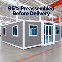 Maison conteneur préfabriquée extensible de luxe personnalisable de 2 à 5 chambres, 20/40 pieds, mobile et modulaire, avec salle de bain et terrasse