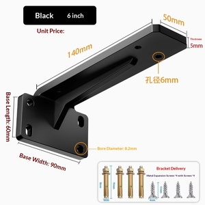 Metal Triangle Bracket Holder Wall Shelf Thickened Suspended TV Cabinet Desk Load-bearing Invisible Support Shelf Board - Product Image 6
