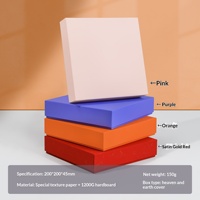 Boîte cadeau de luxe à couvercle carré, logo personnalisé, dorure à chaud, couleur unie, carton rigide 1200 g/m², emballage pour vêtements de boutique