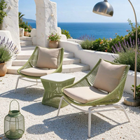 Ensemble de meubles de patio en rotin pour l'extérieur, ensemble bistrot de jardin 3 pièces, chaise et table d'appoint tressées à la main pour villa, balcon, cour